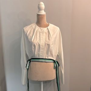 Cropped Diane von Furstenberg Pima cotton blouse.